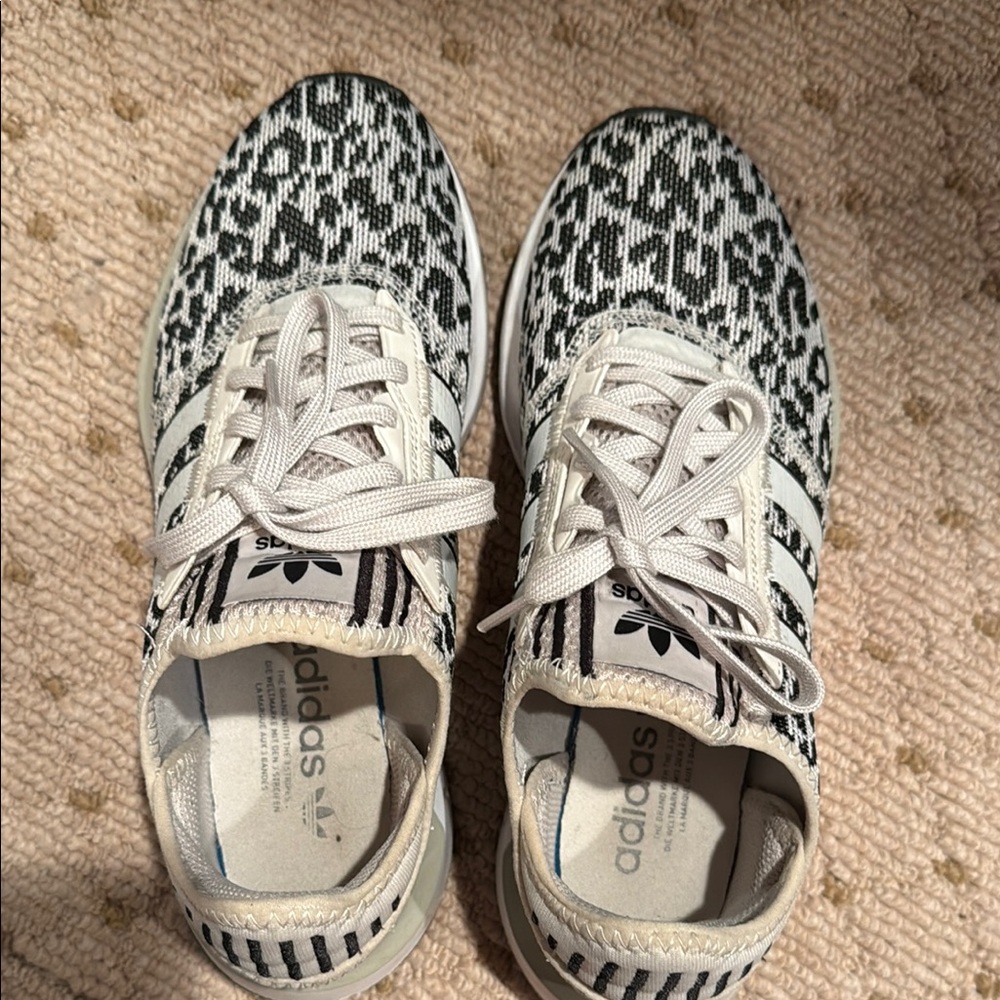 Adidas Black and White Patterned Sneakers